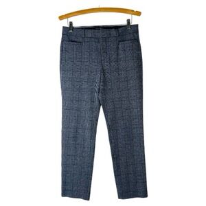 Banana Republic blue grey plaid preppy office academia Sloan ankle pants 4